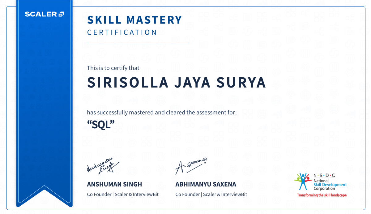 SQL — Skill Mastery